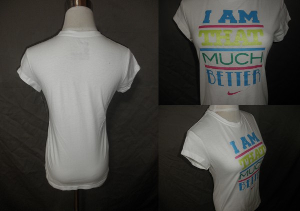 USA buy Nike made colorful Logo print sleeve short T-shirt US girls L white 