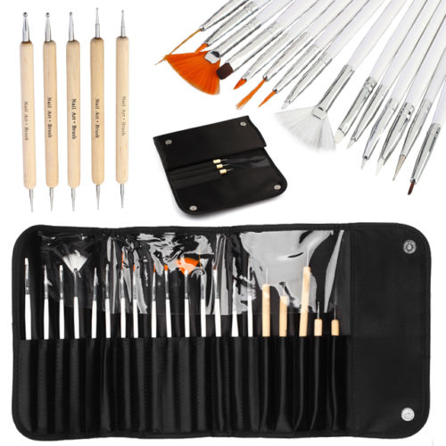  new goods case attaching nail art brush 20 pcs set case attaching dot pen attaching nails brush 