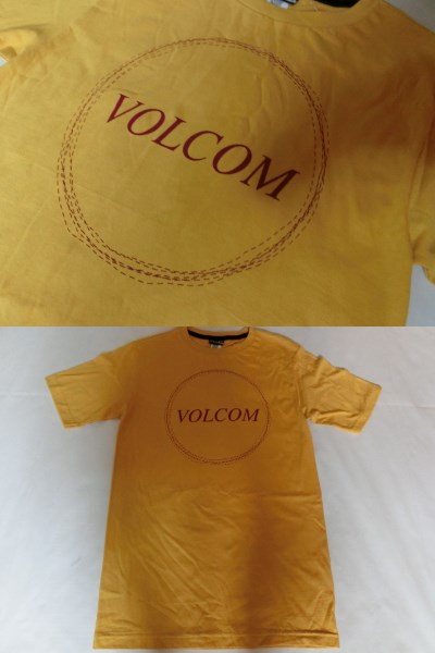 ☆USA購入 ボルコム【Volcom】ロゴプリントTシャツUS S イエロー_画像2