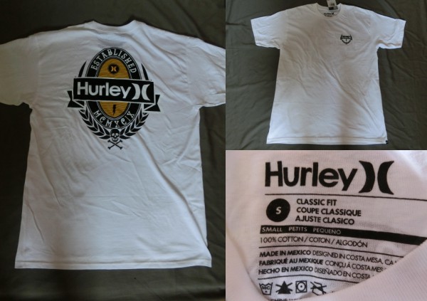★USA購入【Hurley】CLASSIC FIT 両面プリントＴシャツ US S WHT_画像2
