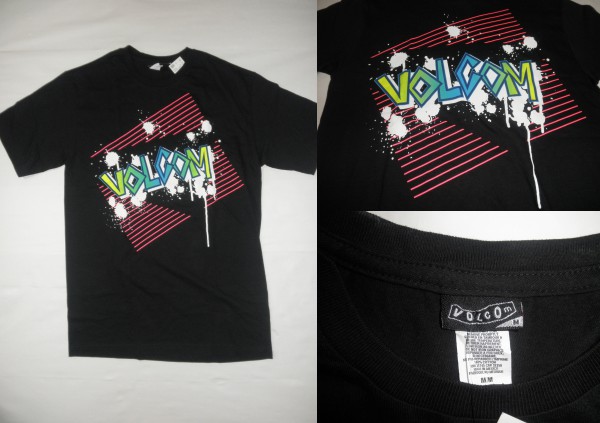 本場USA購入 ボルコム【VOLCOM】カラフルLOGOプリントT US M BLK_画像2