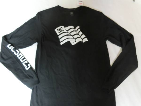 ★USA購入 【DC SHOES】袖ロゴプリントロングＴシャツUS M BLK★_画像1