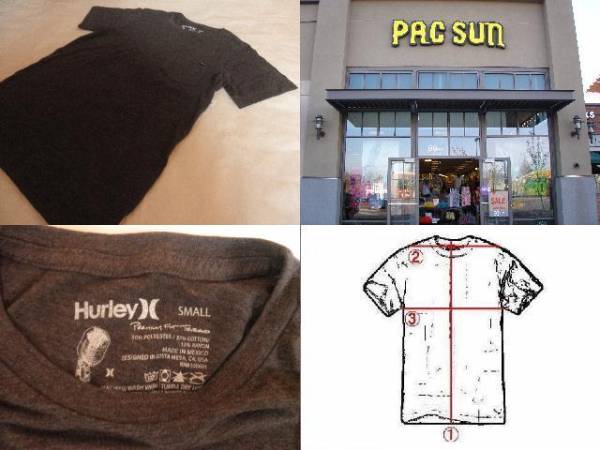 ★本場USA購入Hurley シンプルなポケット付TシャツUS S D-GRAY★_画像3