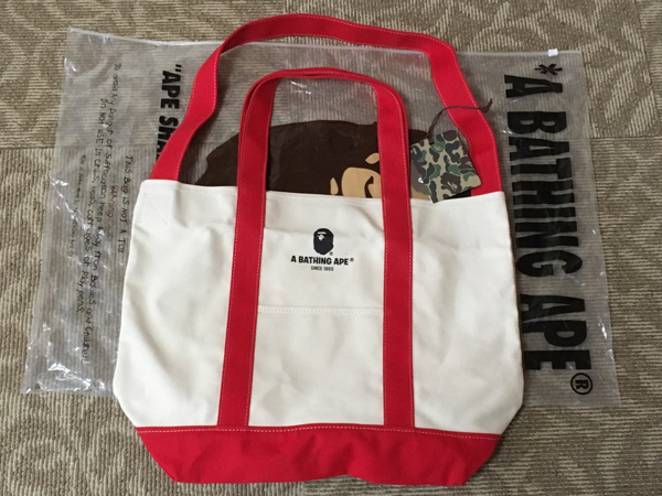 A BATHING APE キャンパス トートバッグ 國內(nèi)正規(guī)品 エイプ BAPE 貴重 BAG 未使用品 限定 NIGO ベイプ