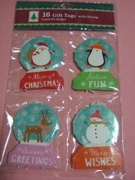 クリスマス カード スノーマン ギフトタグ 16枚 海外_NY直輸入！　『クリスマス』商品です!!