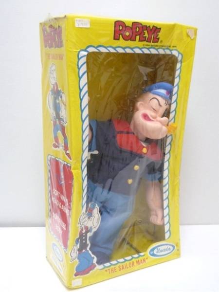 1979年　ポパイ　Popeye　人形　デッドストック　箱付　ビンテージ　Uneeda社製　ソフビ　アメキャラ　インテリア　未開封