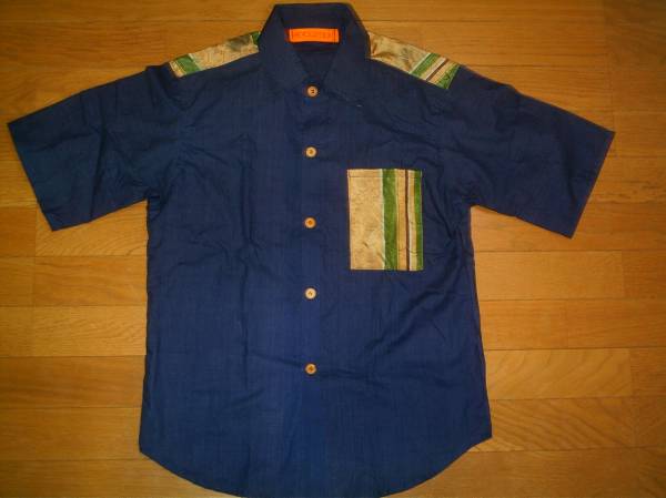 * handmade * kimono. lining ..... short sleeves shirt M free postage equipped 