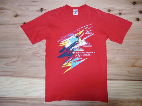 80s90s古着 MIZUNO ミズノ ヴィンテージロゴTシャツ sizeS 赤 国産 スポーツブランド 企業_画像1