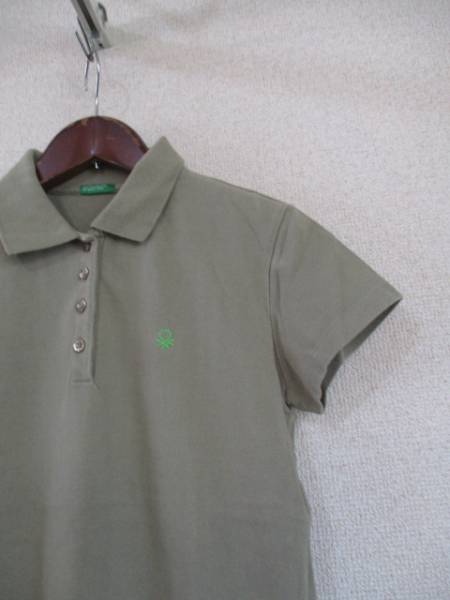 BENETTON khaki polo-shirt with short sleeves (USED)70716