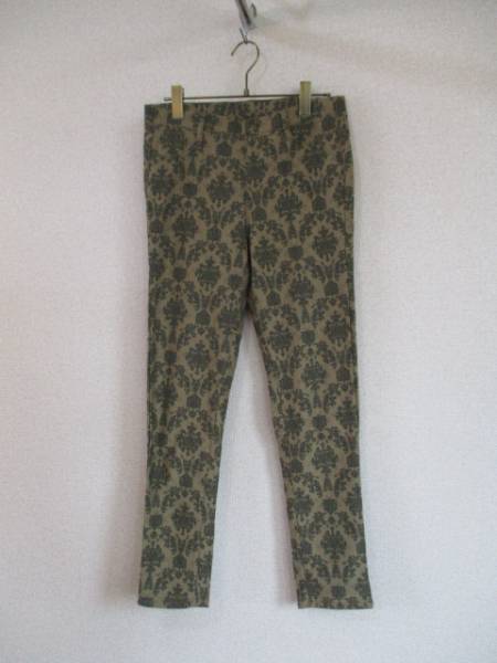 ANOTHERBRANCH( olive ) beige green pattern go in leggings pants (90516