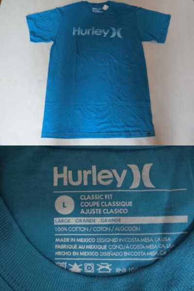★ハーレー【Hurley】CLASSIC FIT ロゴプリントＴ US L サックス