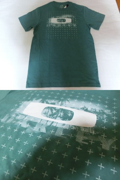 ★USA購入オークレー【OAKLEY】プリントTシャツUS Sグリーン 系