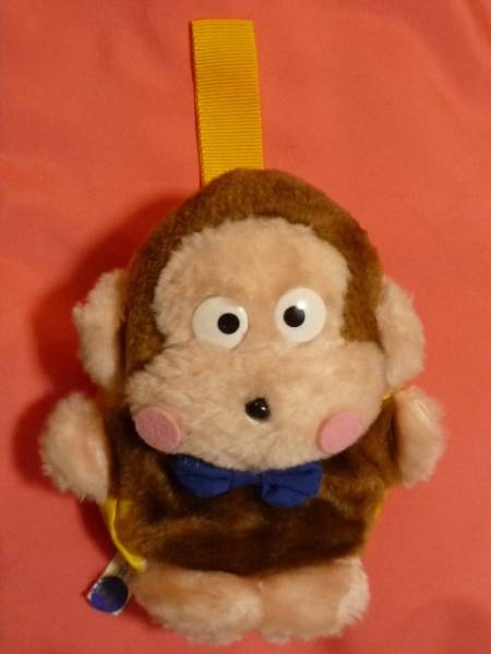激レア！レトロ １９９５年 サンリオ おさるのもんきち ぬいぐるみポーチバッグ (非売品)