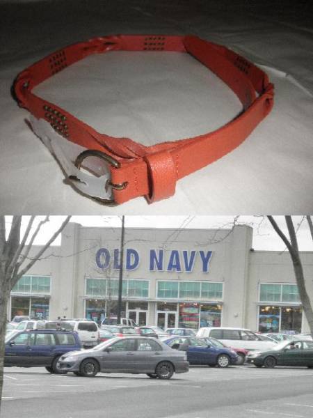 * American Casual популярный OldNavy маленький кожаный ремень общая длина 95. ширина 1.9.W74.~