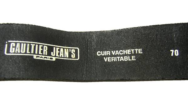 Jean Paul GAULTIER　ジャンポール?ゴルチエ　スペイン制　ロゴバックル　レザーベルト　ブラック