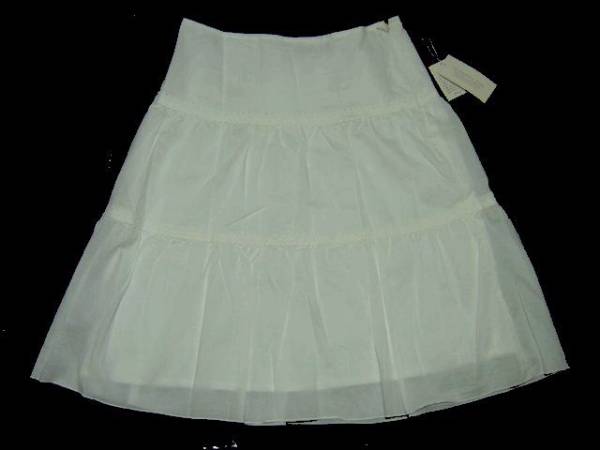 タグ付き?未使用◆インエine／レース付きスカート9號(hào)白10,290円／長(zhǎng)期保管品