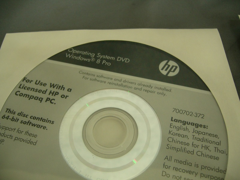 *HP стандартный восстановление -Windows8 Pro 64bit + Windows7 Professional SP1 32bit DVD комплект Elite8300 и т.п. соответствует * не использовался нераспечатанный товар *#06
