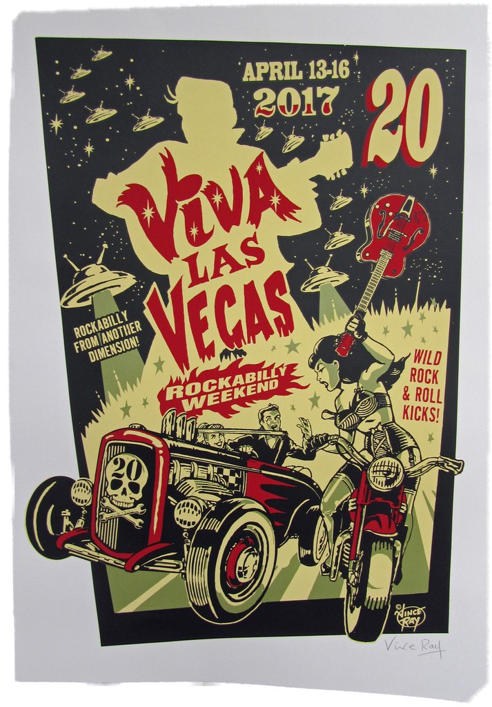 Viva Las Vegas #20 シルクスクリーン ポスター Vince Ray Hot Rod rockabilly ロカビリー ビバ