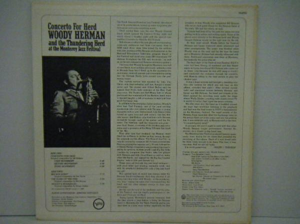 ▲LP WOODY HERMAN AND THE THUNDERING HERD AT THE MONTEREY JAZZ FESTIVAL / CONCERTO FOR HERD ウディ・ハーマン 輸入盤 ◇r3508_画像2