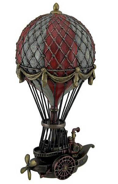 スチームパンク風 熱気球ファンタジー 彫像/ 産業革命 イギリス ロンドン ツェッペリン 書斎 飛行機 機長 (輸入品)