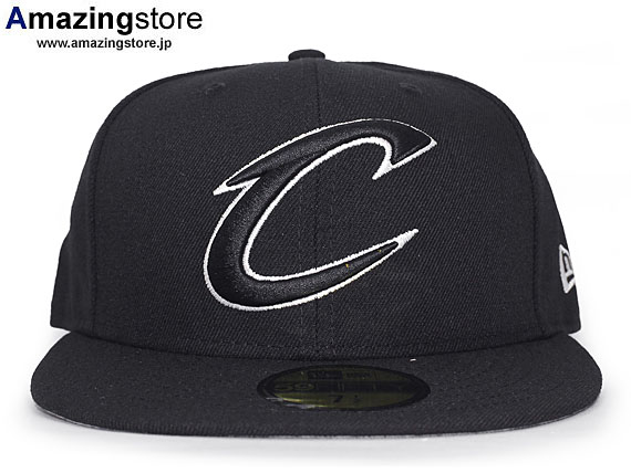 NBA現行ロゴ 7-1/4 NEW ERA CLEVELAND CAVALIERS NBA TEAM-BASIC BLACK-WHITE ニューエラ クリーブランド キャバリアーズ 59FIFTY FITTED
