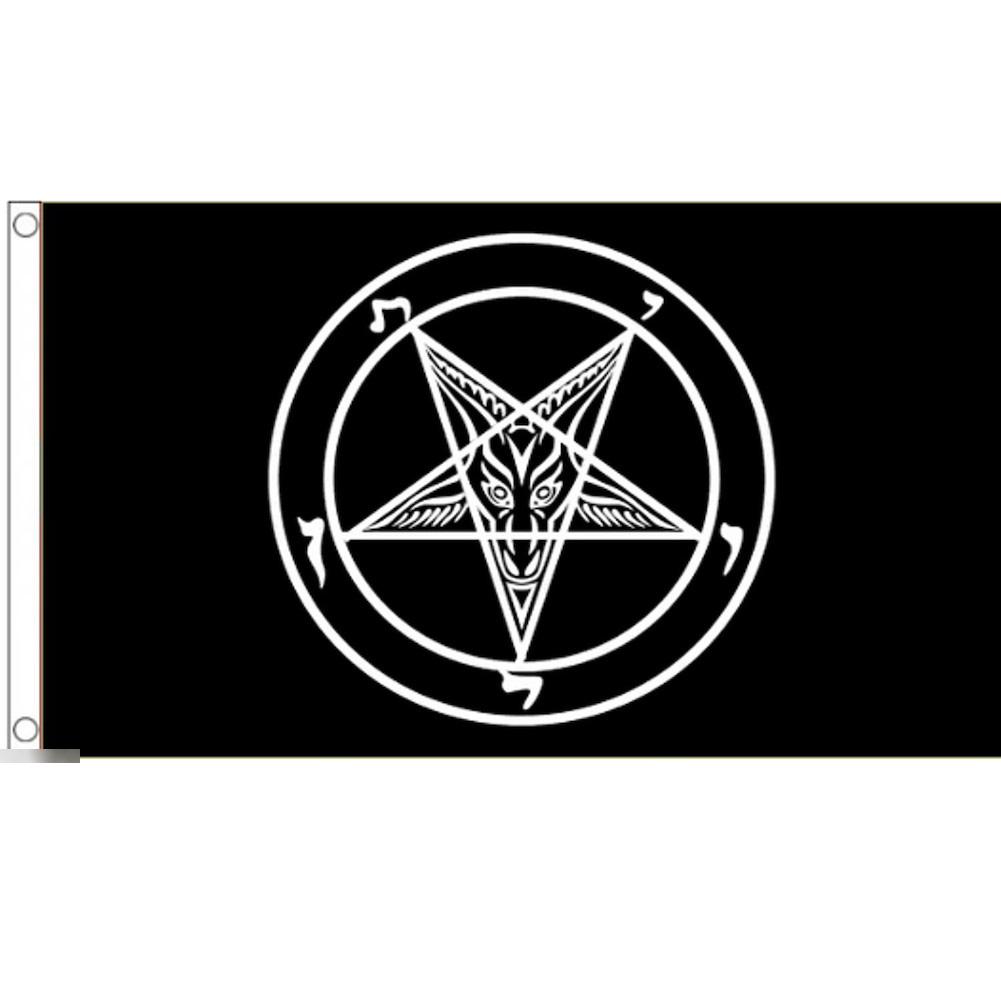 ヤフオク 海外限定 国旗 バフォメット キリスト教 悪魔 黒