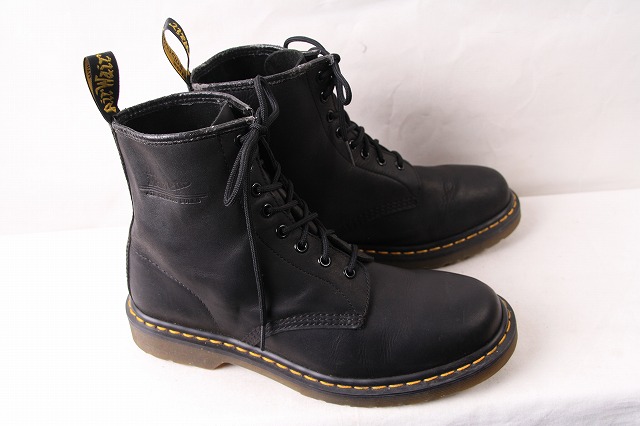 ドクターマーチン UK9/27.5cm～28.0cm/6ホール 黒 レザー 本革 ブーツ メンズ dr.martens 古着 中古 dh2279_画像6