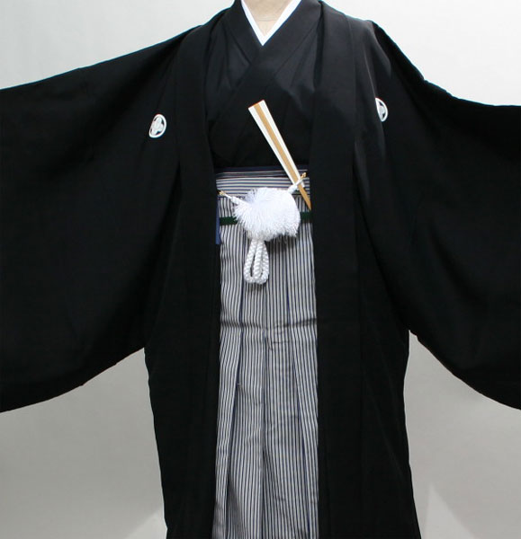 . attaching feather woven hakama full set for man polyester 7 days rental ( stock ) cheap rice field shop NO171011