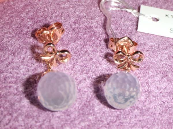  Star Jewelry *K10PPG* ribbon earrings * new goods 