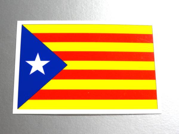 ■_カタルーニャ旗ステッカー 【2枚セット】Sサイズ 5x7.5cm■スペイン バルセロナ 国旗 EU_画像1