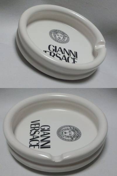 正規(guī)新古 限定 非売品 入手困難 ヴェルサーチVERSACE メデューサロゴ 灰皿 白×黒 アッシュトレイ 小物入れ★來客用インテリア★11×3cm