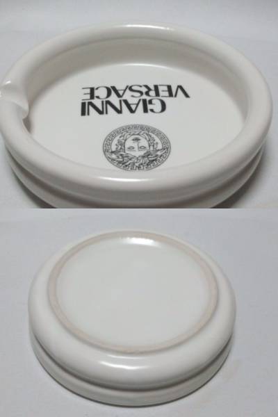 正規(guī)新古 限定 非売品 入手困難 ヴェルサーチVERSACE メデューサロゴ 灰皿 白×黒 アッシュトレイ 小物入れ★來客用インテリア★11×3cm