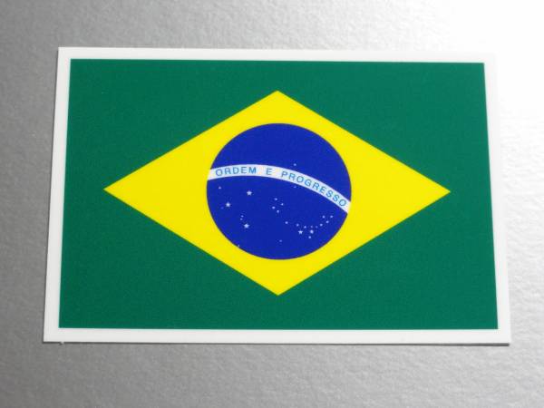 ■_ブラジル国旗ステッカーSサイズ 5x7.5cm 2枚セット 耐水シール■南米 防水 SA_画像1