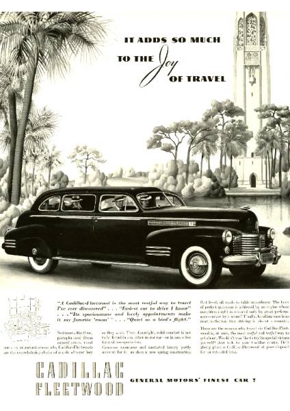 *1941 year. automobile advertisement Cadillac 4 Cadillac GM