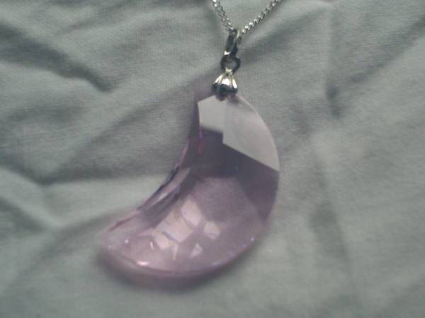 * hand made crystal glass SV925 month pendant pink new goods *