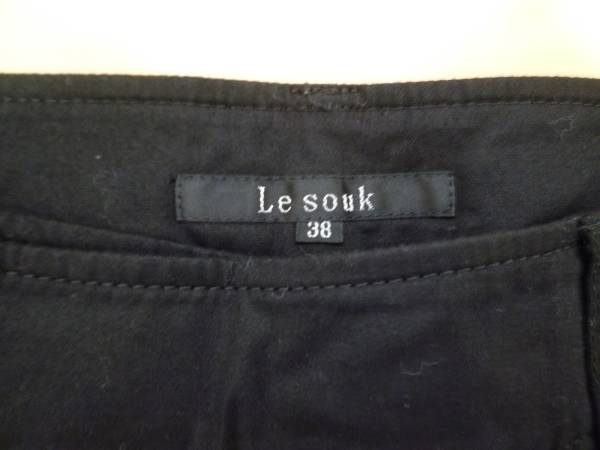 Lesouk/ルスーク＊黒シンプルハーフパンツ38/フランドル/クロ/42