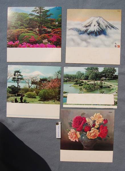 1969年 カレンダー台紙見本 5枚　観光地・名画　富士山_画像1