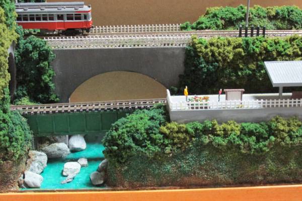 ゆめレール　日本の鉄道風景ジオラマ　ミニ　谷あいの小さな駅情景２