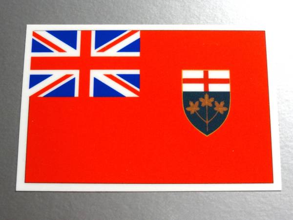 ■カナダ オンタリオ州旗ステッカー2枚セット Sサイズ 5x7.5cm■屋外耐候耐水シール Canada 國(guó)旗 車やスーツケースに 海外 旅行 グッズ