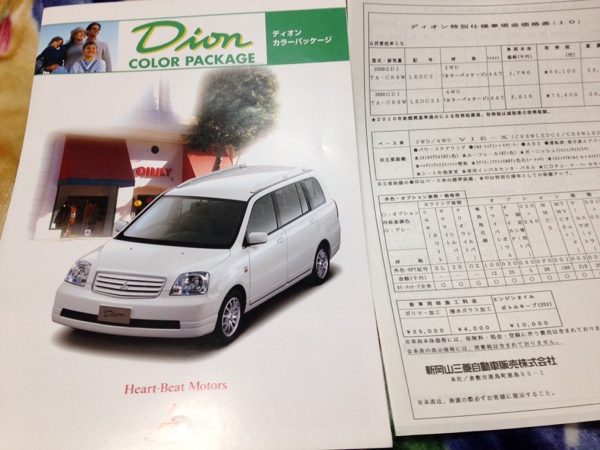 Каталог Mitsubishi Dion [2000.12] 2 -Piece Set (не для продажи) 7 -Seater