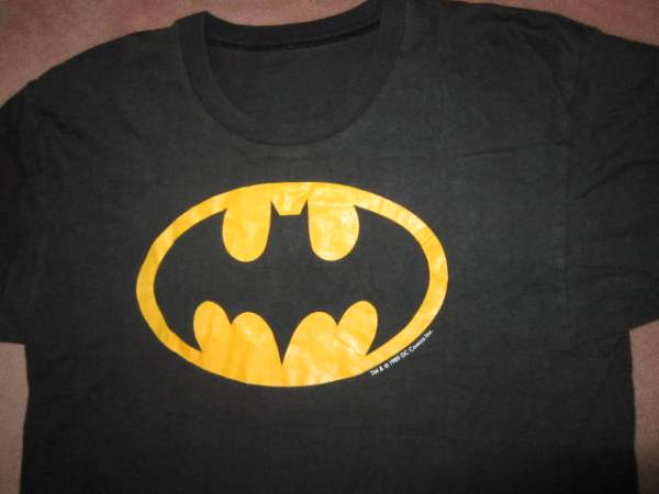 超レア！ 国産品 1989 BATMAN バットマン デカロゴ Tシャツ 黒_画像2