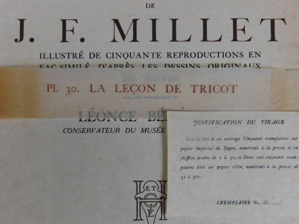 Ｊ．Ｆ．ミレー、限定・１９０６年、希少画版画、 La Bergere