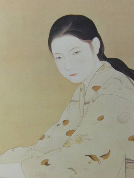 菊池 契月、少女、巨匠、美人画、大判高級画集画、高級額装_画像2