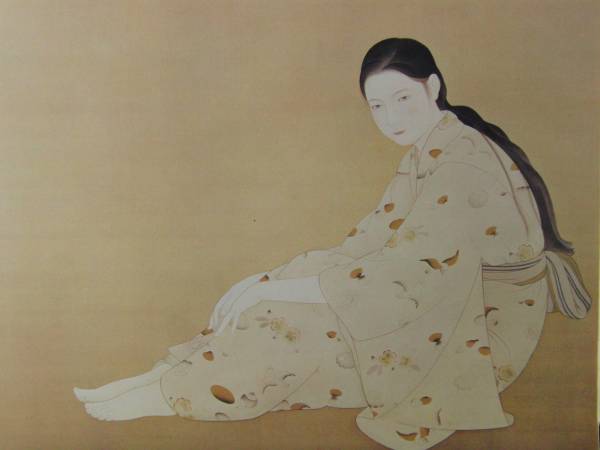 菊池 契月、少女、巨匠、美人画、大判高級画集画、高級額装_画像1