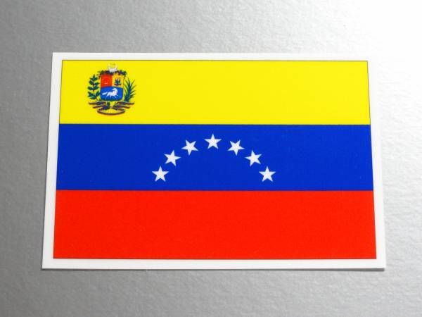 ■_ベネズエラ国旗ステッカー2枚セット Sサイズ 5x7.5cm■WBC 野球 南米 シール SA_画像1