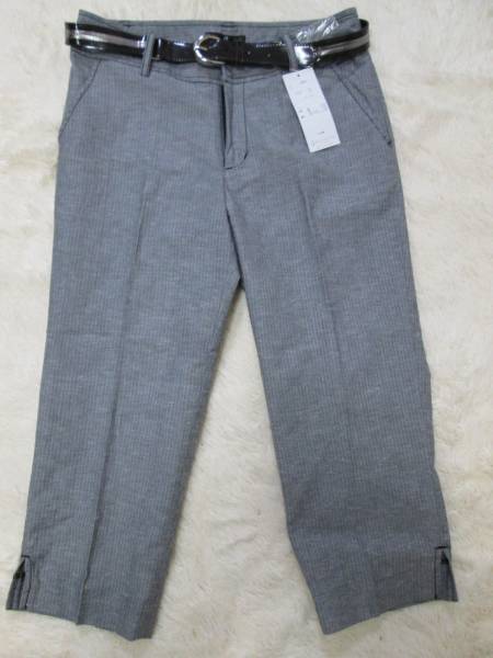 B55 new goods!W61 belt attaching capri pants gray series bell mezzo n