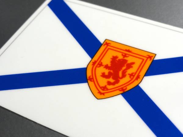 1■カナダ ノバスコシア州旗ステッカー Sサイズ 5x7.5cm 1枚■Canada Nova Scotia Flag sticker 耐水シール 即買 カナダ全州旗販売中！(1