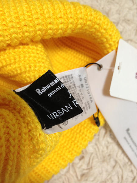  new goods unused Urban Research UR yellow color knit cap 