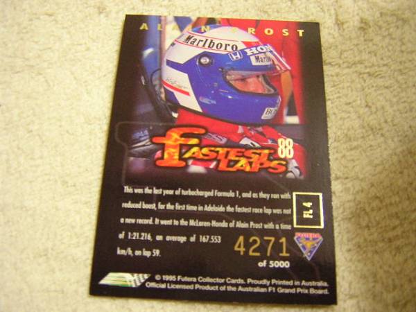 1995FUTERA F1 FL4 ファステストラップ'88 アラン・プロスト_画像2