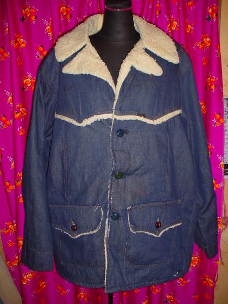  Vintage SEARS low задний ROEBUCKsia-zDENIM Denim боа ranch coat жакет OLD Old USED б/у одежда 